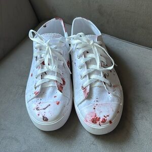 Joint paint splatter sneakers